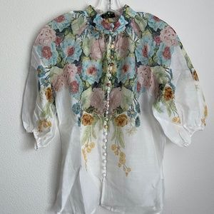 ESTHER & CO - SIZE XS - Floral Print Puff Sleeve Top